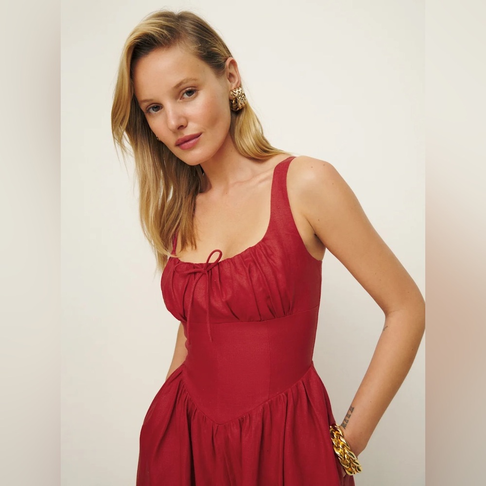 Reformation Red Midi Dress - Picture 2 of 15